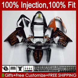 Injection Mould Fairings For KAWASAKI NINJA ZX9 R ZX 9R 9 R 900 CC 98-99 Bodywork Kit 17No.47 ZX900 ZX9R 98 99 00 01 ZX-900 900CC ZX-9R 1998 1999 2000 2001 OEM Body orange flames