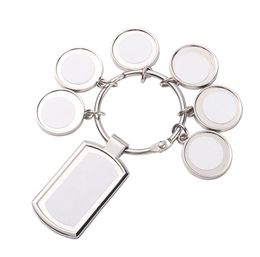 3pcs Bag Accessories Sublimation DIY White Blank Metal More Multifunctional shape keychain