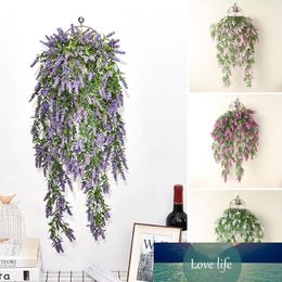 Balcony Wall Door Hanging Artificial Plant Leaves Lavender Flowers Home Wedding Decor Pink Yellow Blue Wall Hanging Flower