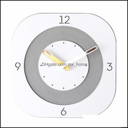 Wall Clocks Home Decor & Garden Square Decor Fashion Mute Charms Art White Clock Luxury Klok Living Room Decoration Discount Drop Delivery 2