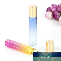 1Pc 10ML Gradient Colour Glass Empty Bottles Roller Ball Essential Oil Mini Portable Travel Perfume Refillable Dropship