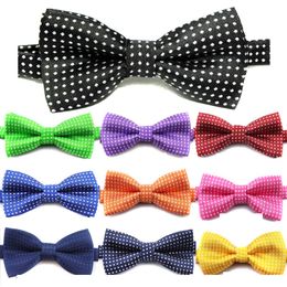 Dog Apparel Kid Bow Tie Pet Dot Printed Cat Wave Point Neckwear Children Ties Wedding Party Fashion Accessories