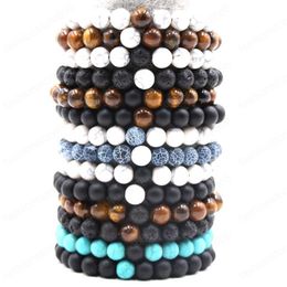 Natural Tiger Eye Stone Bracelet for Women Men 8mm Yoga Beads Handmade Elastic Beaded Bracelets Bangle Trendy Jewelry