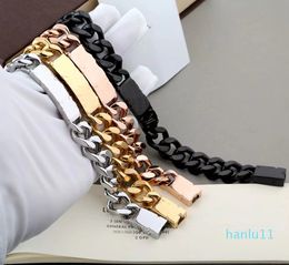 luxury- bracelets for Men and Women Stainless Steel cuban Link Iced out braceletS bracciali Chain Bracelet for women Male Drop Shipping