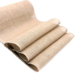 30CMx10M Natural Burlap Retro Table Runners Jute Imitated Linen Tablecloths for Country Outdoor Wedding Christmas Party Decor Y200421