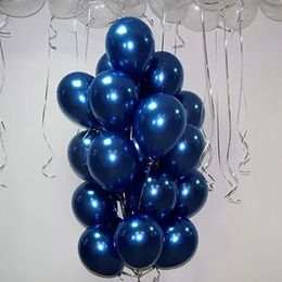 Party Decoration 100pcs Navy Dark Blue Metallic Balloons Midnight 10inch Thick Latex Balloon Helium Wedding Birthday