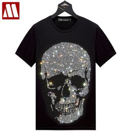 Casual Skulls T-shirt Women Summer Short Sleeve Tops Lady Fashion Streetwear Slim Cotton Tshirts Plus Size S-5XL 210623