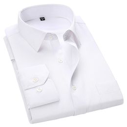 4XL 5XL 6XL 7XL 8XL Large Size Men's Business Casual Long Sleeved Shirt White Blue Black Smart Male Social Dress Shirts For Plus 210721