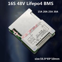 16S 48V lifepo4 BMS 15A 20A 25A 30A battery protective circuit waterproof protection board for 16S 48V lifepo4 battery pack