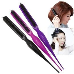 Hair Brushes 1PC Salon Comb Teasing Brush Three Row Natural Boar Women And Men