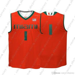 Cheap Custom Hurricanes NCAA #1 Orange Basketball Jersey Personality stitching custom any name number XS-5XL