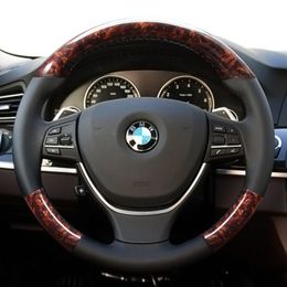 Suitable for BMW 5 Series 528 525 530 7 Series 740 Mahogany Grain Hand Sewn Steering Wheel Handle Cover