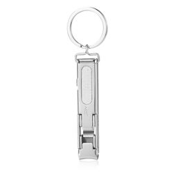 Stainless Steel Ultra-thin Foldable Hand Toe Nail Clippers Cutter With Keychain Cutter Trimmer Silver Tool Key Ring