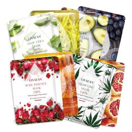 Hydrating Face Sheet Mask Natural Organic Fruit Plant Green Tea Beauty Skincare Moisturizing Facial Masks