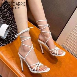 Sandals Summer Ladies High Heels 8cm Top Strappy Tide