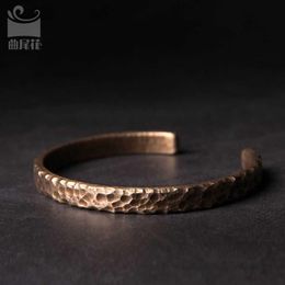 Wedding Rings Quweihua Original Designer Retro Jewellery Lovers Handmade Simple Copper Bracelet Men Personality Metal Women