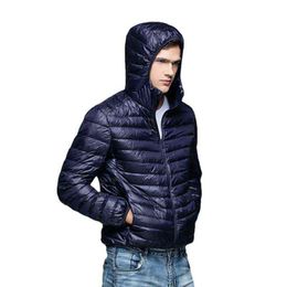 Brand Winter Men's Down Jacket Ultra Light Down Jacket Men Windbreaker Feather Jacket Man Lightweight Portable Warm Coat Y1103
