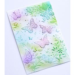 butterfly cutting dies Australia - Craft Tools 2021 Embossed Folder For Making 3D Butterfly Pattern Background Greeting Card Scrapbooking No Stamps And Metal Cutting Dies