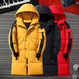 Men Harajuku Winter Long Coats Mens Streetwear Thick Jackets Long Sleeve Male Hip Hop Parkas Fashion Clothes Overcoat 4XL 211110