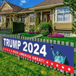 250*49cm Trump 2024 Campaign Banner Flags U.S. Presidential Election Flag Slogan