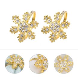 Napkin Rings 4 Pcs Practical Small Snowflake Buckles Decoration