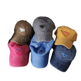 dome badge UK - Street Style Baseball Caps Men Women Triangle Badge Hats Spring Autumn Designers Dome Hat Couple High Quality Sports Cap