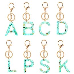 Creative Letter Alphabet Key Ring Crystal Acrylic Letters Keychain For Women Car Bag Charm Pendent Keychains llaveros para mujer