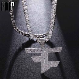 Hip Hop Iced Out AAA Bling Micro Paved Zircon Team Pendants & Necklaces For Men Rapper Jewellery With Tennis Chain X0509