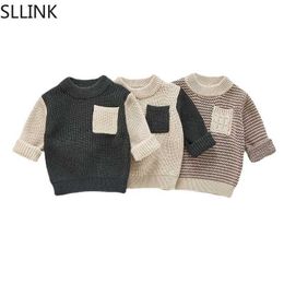 Spring and autumn boys and Girls Knitted sweaters new Korean version foreign children's long sleeved Pullover Fashion Top Y1024
