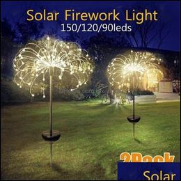 Other Festive & Party Supplies Home Garden Solar Powered Outdoor Grass Globe Horse Flower Lamp 90/120/150 Led For Gazon Landscape Vacation L