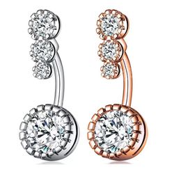 Crystal Zircon Belly Bar Sexy Navel Piercing Button Rings Dangling Ombligo Stud Barbell for Women Body Jewellery