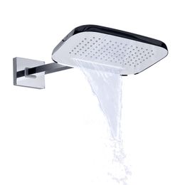 bathroom shower walls UK - Chrome Polished 25X20CM Shower Faucets Bathroom Wall Mount Bifunctional Rainfall Waterfall Shower Head