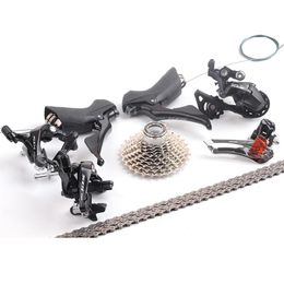 Bike Derailleurs 105 R7000 2x11 22 Speed Road Bicycle Mechanical Groupset Derailluer Kit Callipers Silver&Black Without Crankset