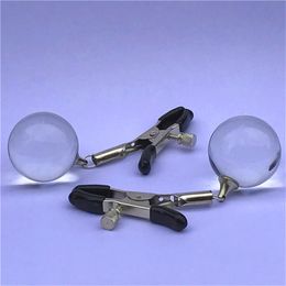 Pyrex Glass Nipple Clamps Bondage Adult Novelty Sexy Product Metal Milk Clip Female Breast Clitoris Clip Massage Sex Toys For Lover Game