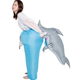 Mascot doll costume Animal Shark Bite Man Women Inflatable Costume Halloween Magic Pants Cartoon Mascot Party Role Play Dress Up Clothes