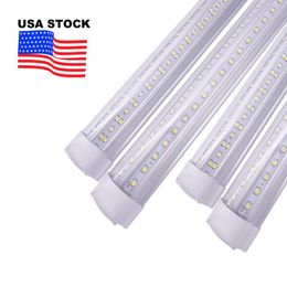 Stock In US + 8Ft Led Tubes Light 144W Integrated T8 Lighting Tube 8 Feet Double Sides 768LEDs 14400 Lumens AC 110-277V USALIGHT