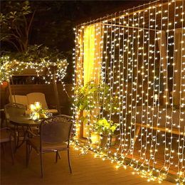 Led Curtain Fairy Lights String Outdoor Street Garland On The Window Festoon Christmas Wedding Holiday Decoration For Home 211104