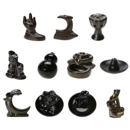 Backflow Buddha Ceramic Incense Burner Holder Buddhist Sandalwood Cones Home Decoration Craft Figurines Miniatures C0220