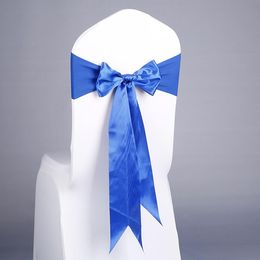 Spandex Chair Sashes Free Lace-up Elastic Chair Cover Chair Band With Silk Bow Event Party Wedding Decoration Supplies