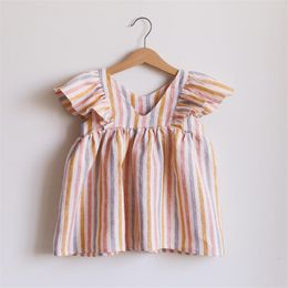 Linen Baby Dresses Summer Girls Clothes Princess Dress 1st Birthday Party Dress For Girl Cute Infant toddler Girls Clothing 210317