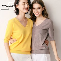 HWLZLTZHT Knit Loose Women's Shirt Autumn Cashmere Sweater Cotton Shirt Plus Size t-shirts Tops Casual Ladies T Shirt 210315