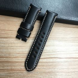 High Quality 24mm 26mm Italy Brown Black Gray Crazy Horse Genuine Leather Watchband Wristband For PAM 44mm case Watch Strap