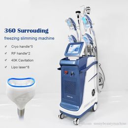 360 Cryotherapy fat freezing machine waist slimming cavitation rf equipment weight reduction lipo laser 2 cryo heads can work at the same time