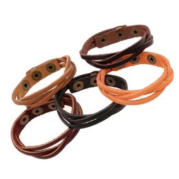 Fashion leather Wrap Multilayer bracelets button snap wristband bangle cuff for women men Infinity bracelet 5 Colors 528 Y2