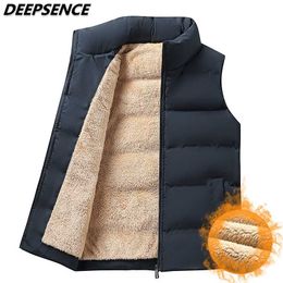 Men's Winter Thicken Fleece Warm Vest Jackets Men Sleeveless Coats Fashion Zipper Heating Vests Winter Men Clothing S-6XL 211120