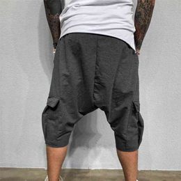 Men's Hip Hop Pants Loose Multi Pocket Street Sports Casual Harlan Slim Fit Track 210716