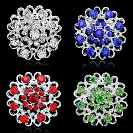 Crystal Heart Flower brooches Pins Bouquet Brooch Collar pin corsage women men Wedding Jewellery Christmas Gift