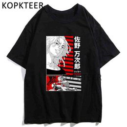 Harajuku Anime T-shirts Tokyo Revengers Manjiro Sano Manji Gang Streetwear Funny Manga Summer Men Women Short Sleeve T Shirts Y220208