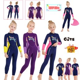 kids swim wear girls 2.5mm Neoprene swimnming suit children thermal Diving suit deep water warmth wetsuit UV protection swimsuit for Snorkelling