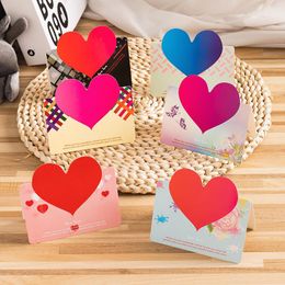 Love Heart Shape Handmade Greeting Card Valentines Day Flower Shop Gift Card Wedding Invitations Card Romantic Thank You Cards cYL0232